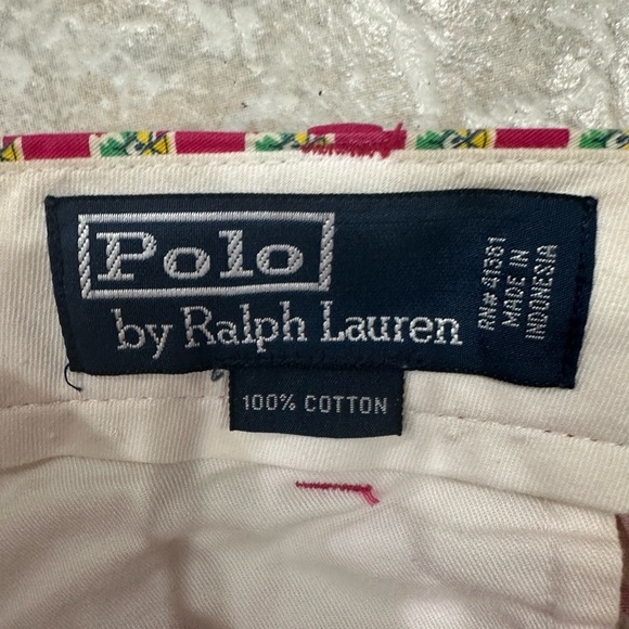 Ralph Lauren Polo Pink Patterned Men's Cotton Pants 38/32 - Picture 3 of 5